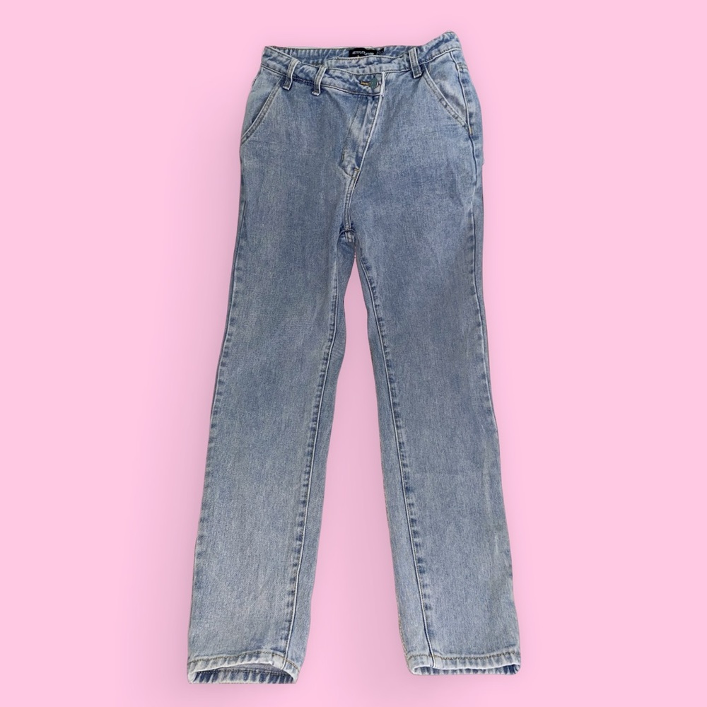 Brand New PLT Vintage Style Denim High Rise Light Blue Wash Straight Jean Size 4